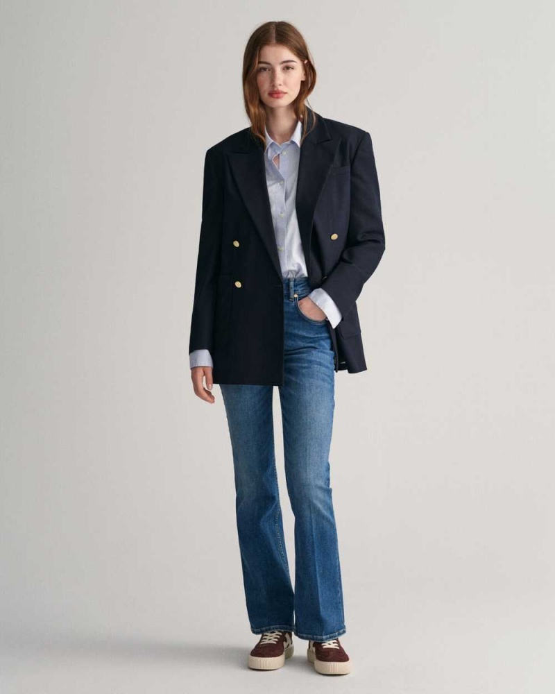 Gant Regular Fit Club Women's Blazer Evening Blue | XQBRC-8063