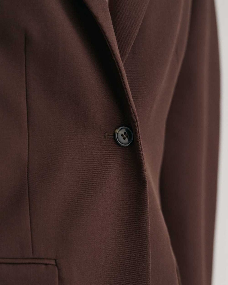 Gant Regular Fit Cocoon Women's Blazer Rich Brown | CYMDJ-3450