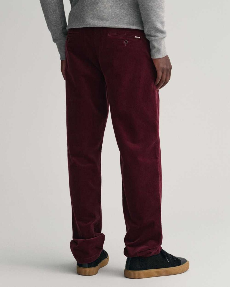 Gant Regular Fit Corduroy Men's Chino Pants Red Shadow | VJNUM-4286