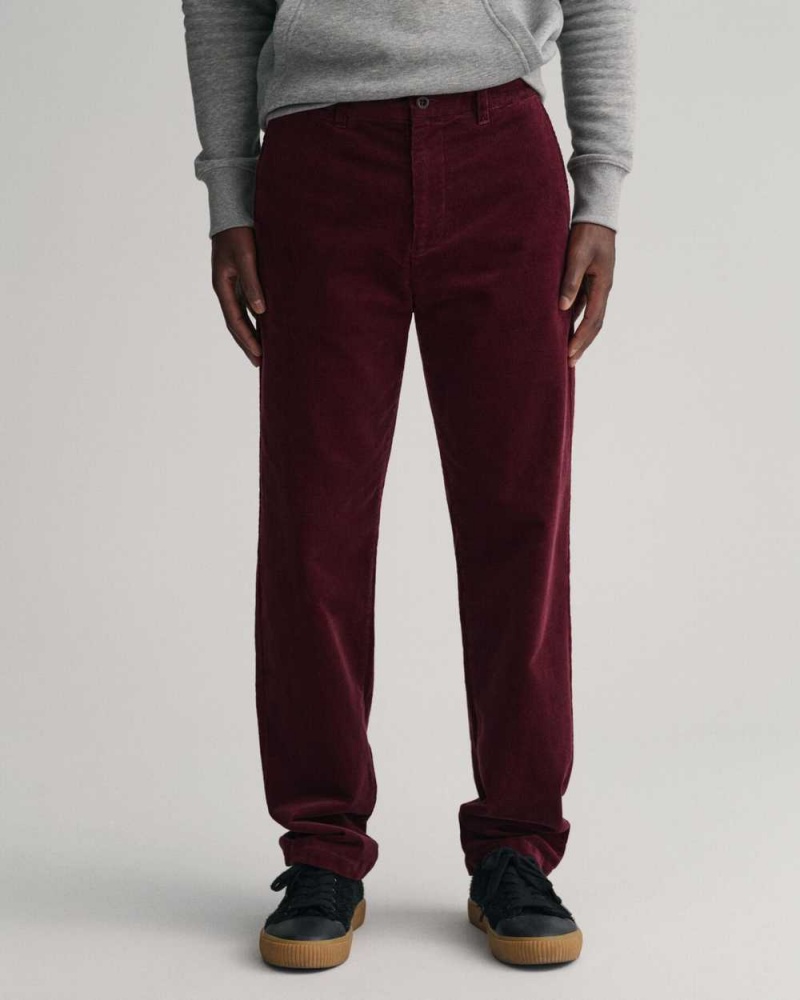 Gant Regular Fit Corduroy Men's Chino Pants Red Shadow | VJNUM-4286