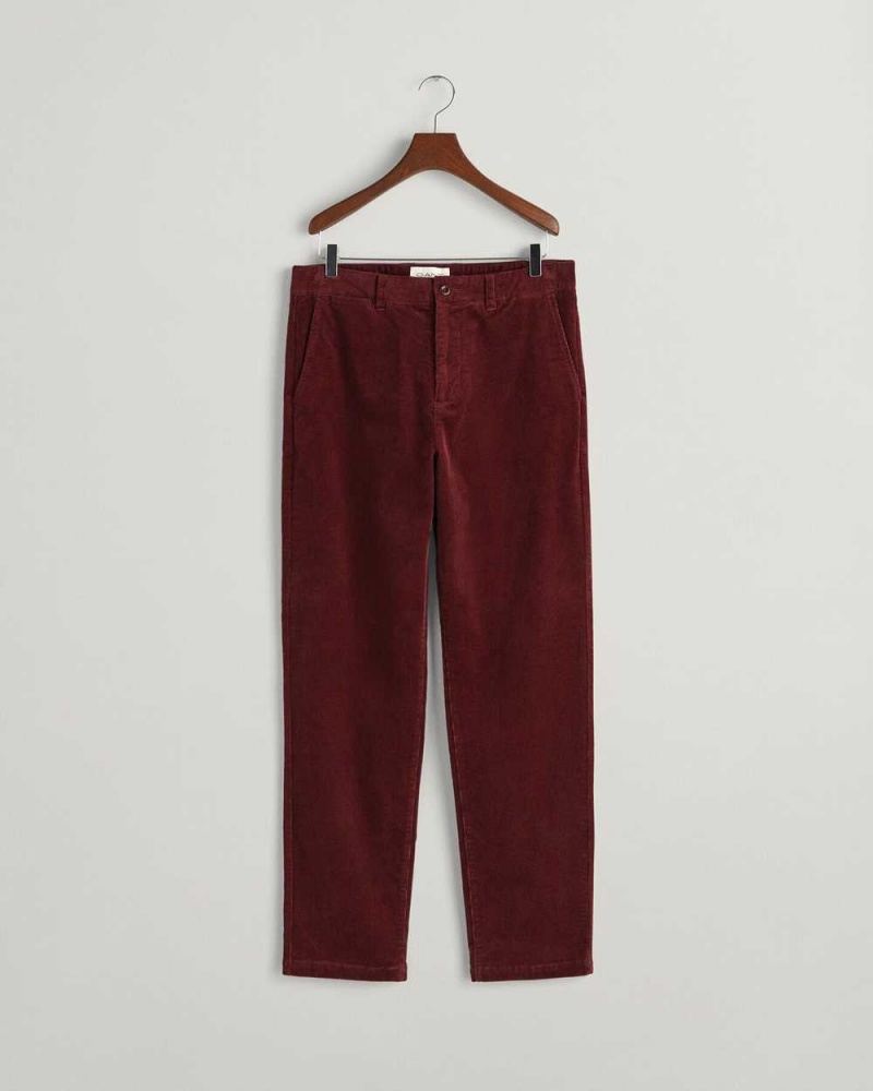 Gant Regular Fit Corduroy Men's Chino Pants Red Shadow | VJNUM-4286