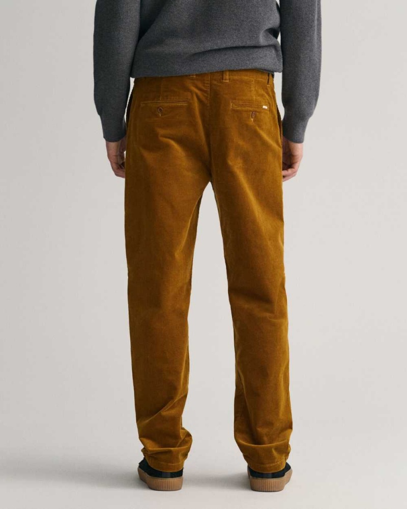 Gant Regular Fit Corduroy Men's Chino Pants Woody Brown | RWGBL-4150