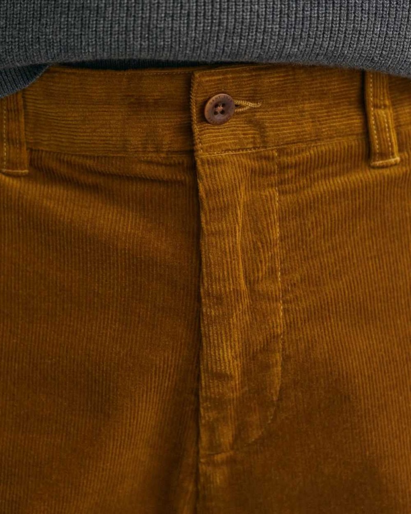 Gant Regular Fit Corduroy Men's Chino Pants Woody Brown | RWGBL-4150