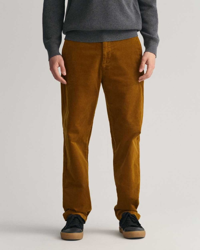 Gant Regular Fit Corduroy Men's Chino Pants Woody Brown | RWGBL-4150