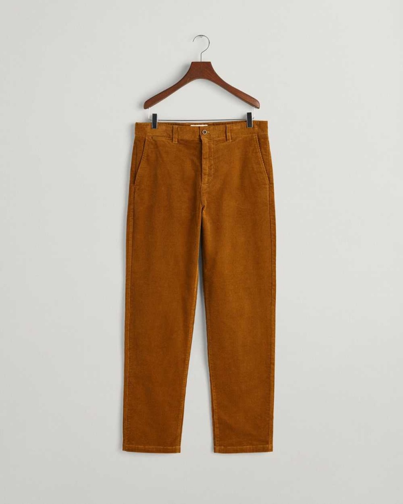 Gant Regular Fit Corduroy Men's Chino Pants Woody Brown | RWGBL-4150