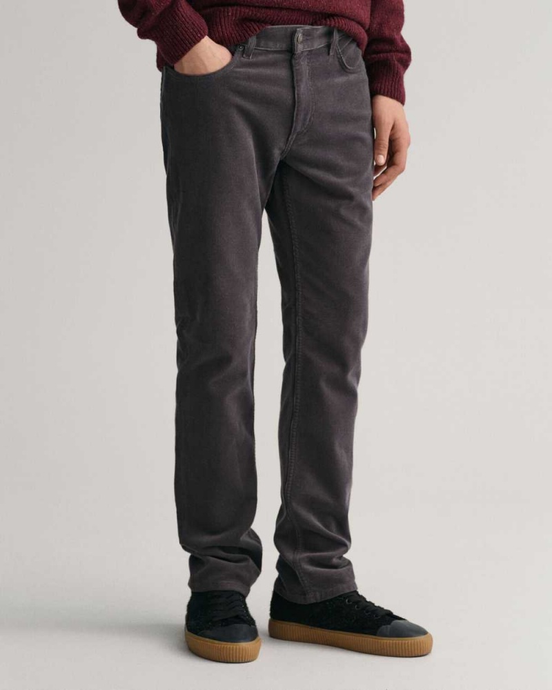 Gant Regular Fit Corduroy Men's Jeans Dark Gray | AYMXW-4670