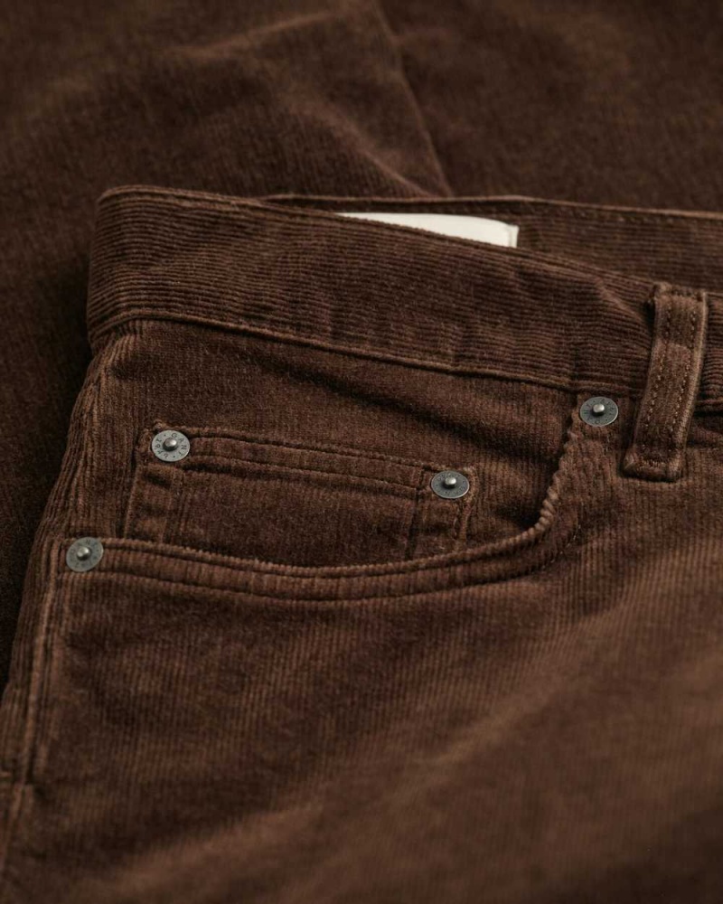 Gant Regular Fit Corduroy Men's Jeans Rich Brown | OYJCI-3864