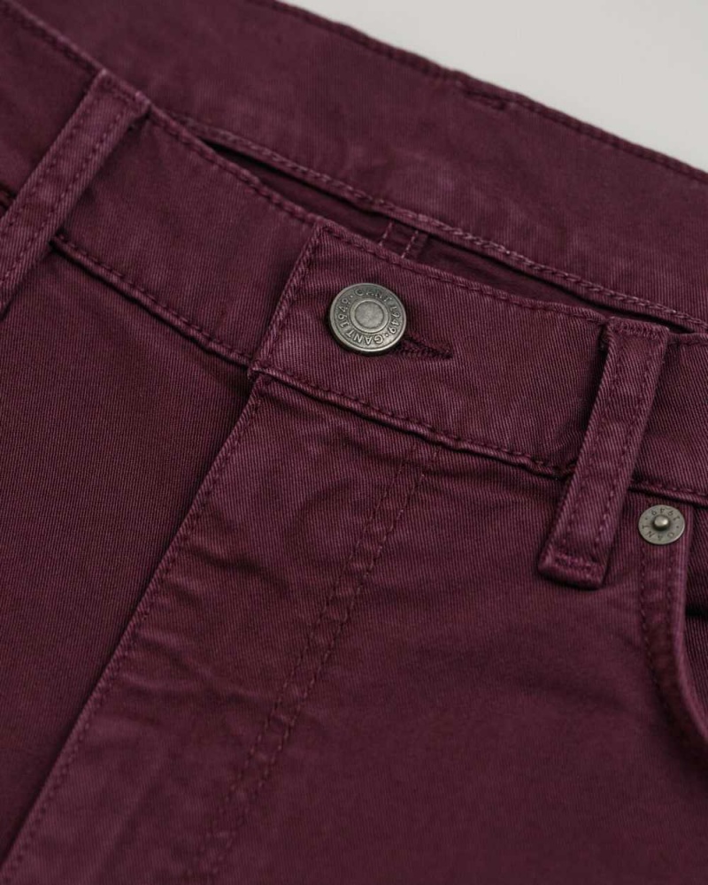 Gant Regular Fit Desert Men's Jeans Dark Red Brown | MTFLJ-7091