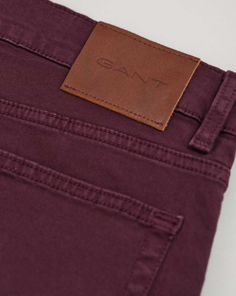 Gant Regular Fit Desert Men's Jeans Dark Red Brown | MTFLJ-7091