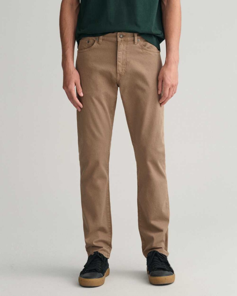 Gant Regular Fit Desert Men's Jeans Desert Brown | JIBVP-2384