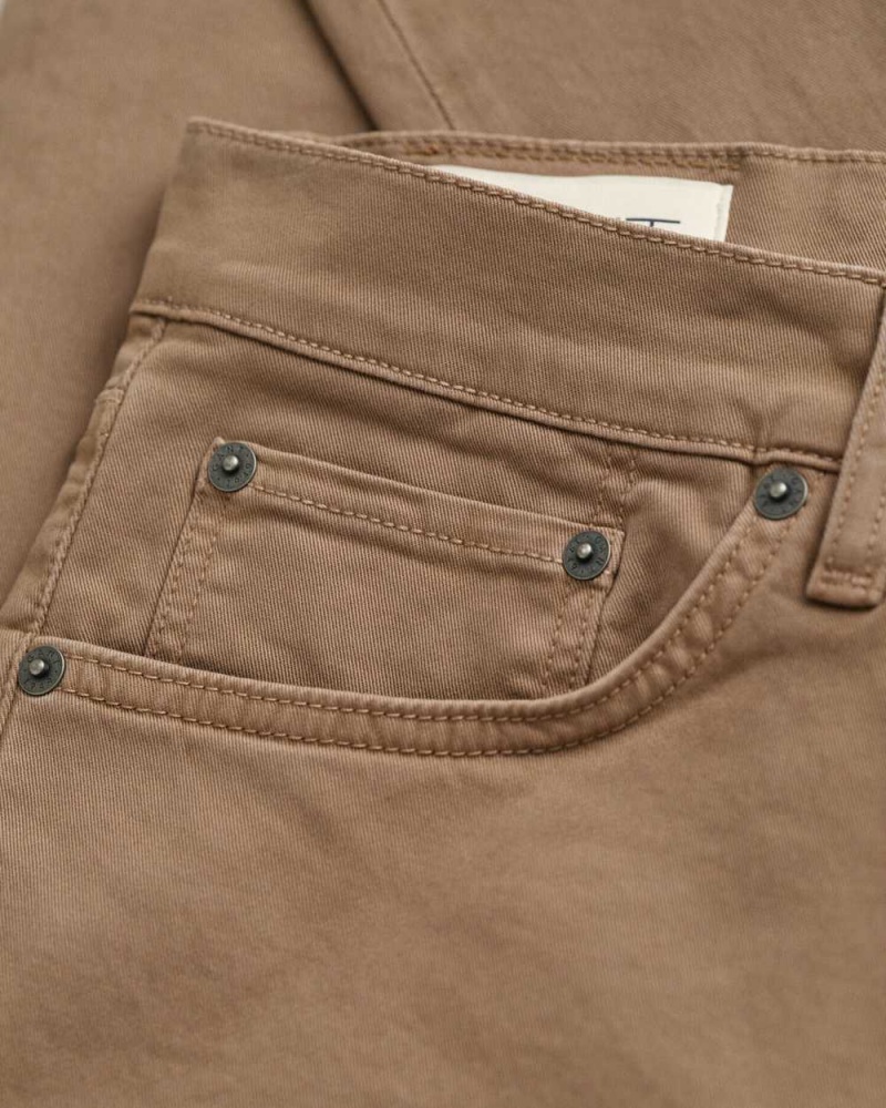 Gant Regular Fit Desert Men's Jeans Desert Brown | JIBVP-2384