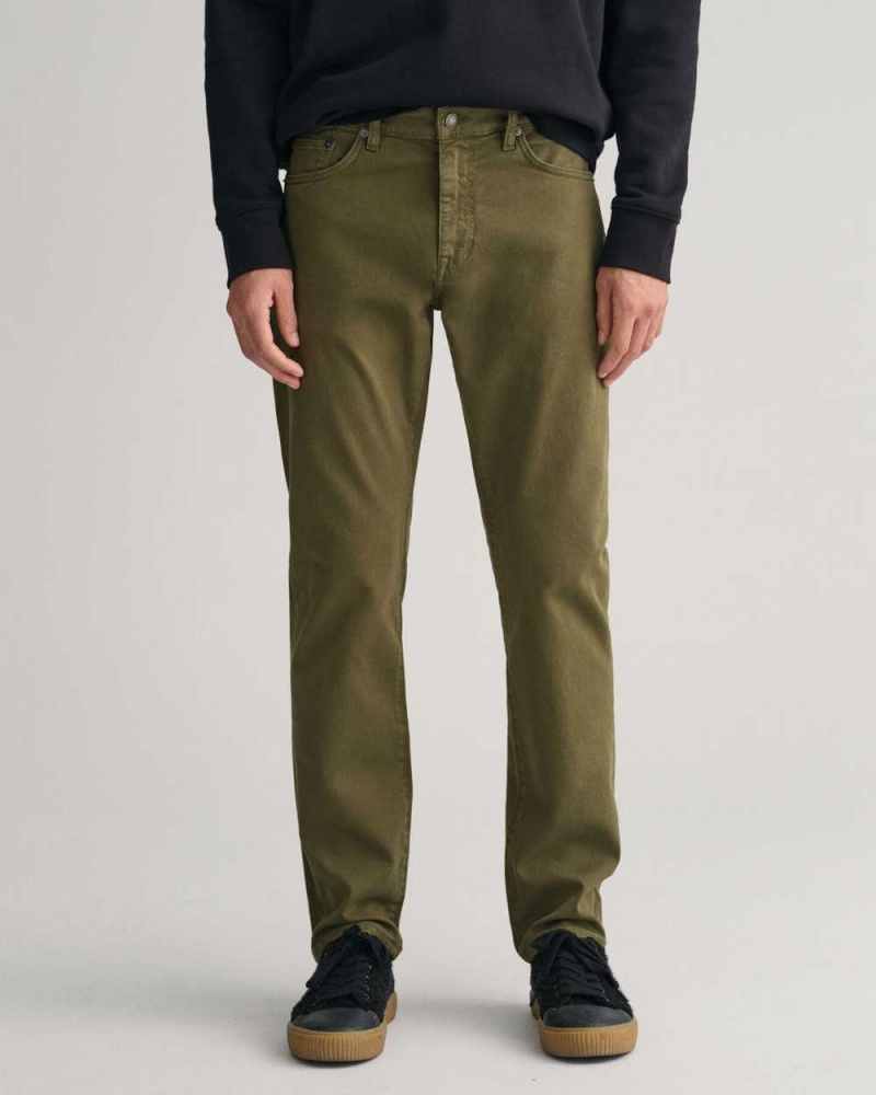 Gant Regular Fit Desert Men's Jeans Juniper Green | TYVZR-9042