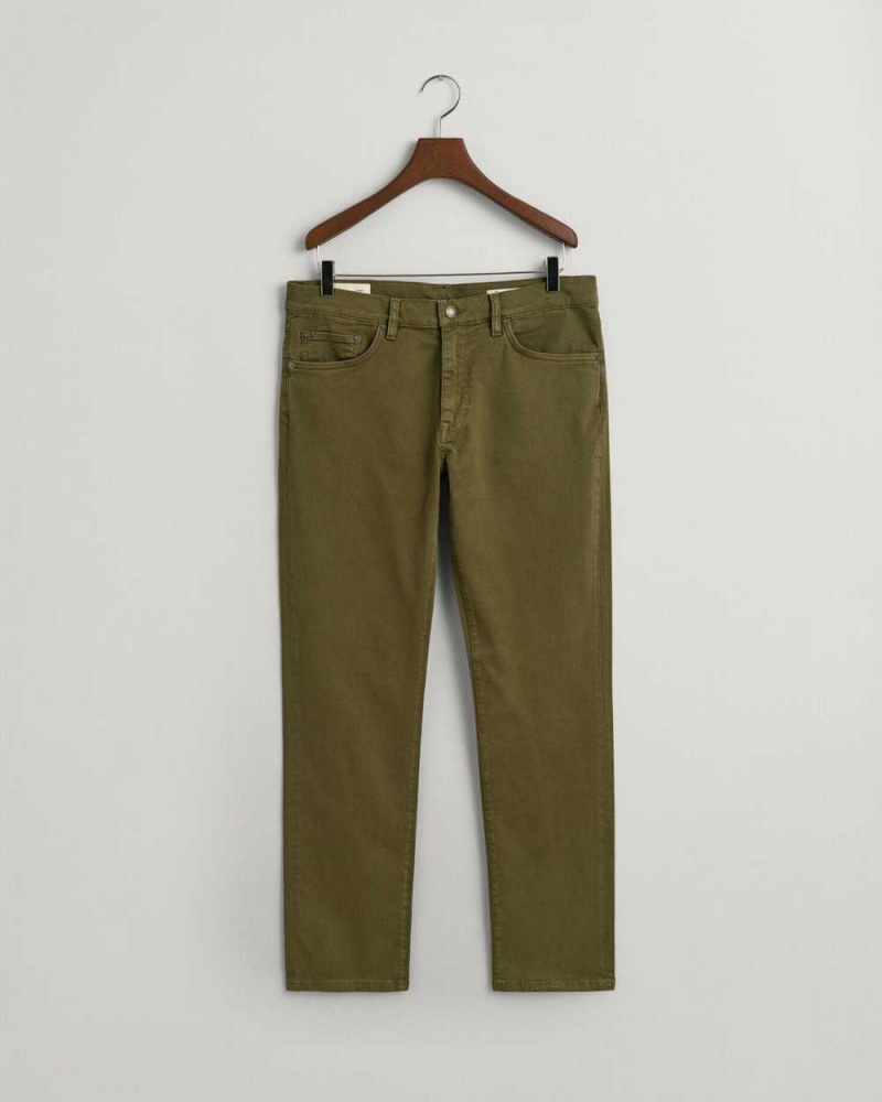 Gant Regular Fit Desert Men's Jeans Juniper Green | TYVZR-9042