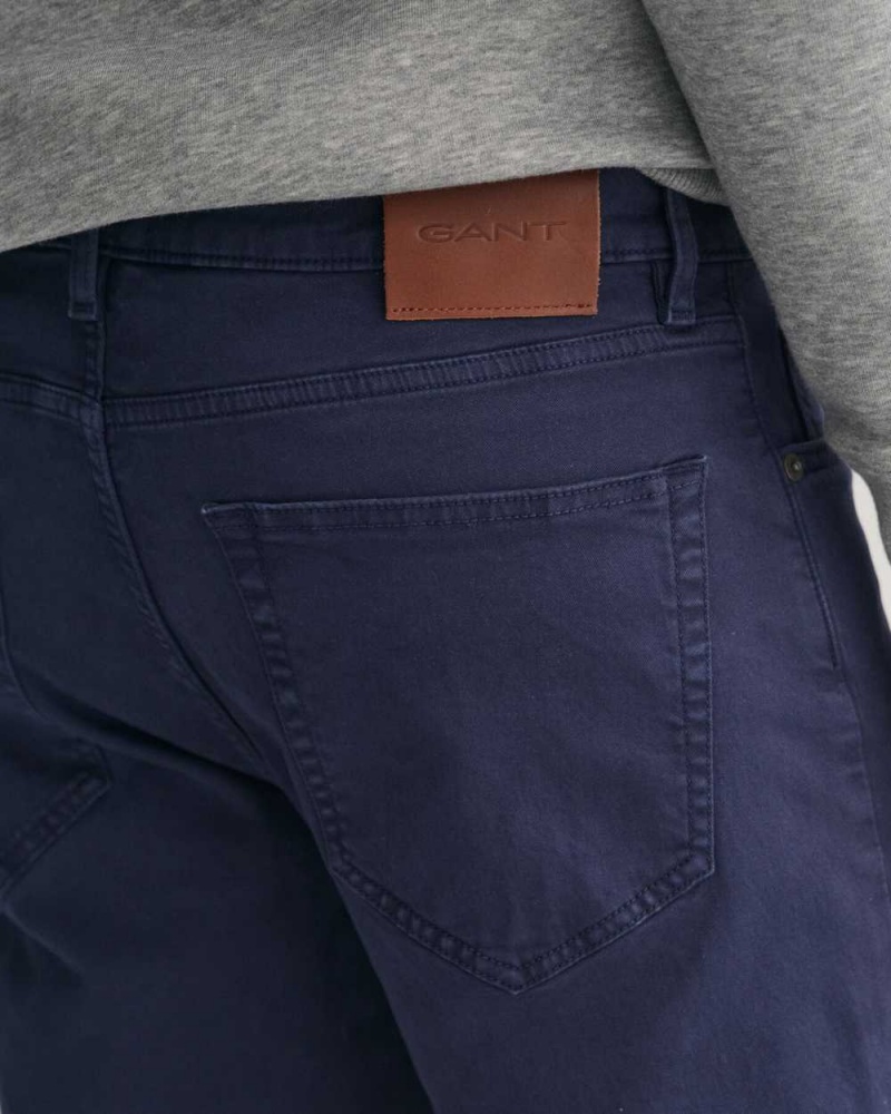 Gant Regular Fit Desert Men's Jeans Marine | EAIJN-3098