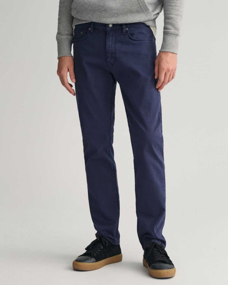 Gant Regular Fit Desert Men's Jeans Marine | EAIJN-3098