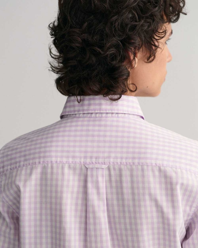 Gant Regular Fit Gingham Broadcloth Women's Shirts Soothing Lilac | NQHWE-9713