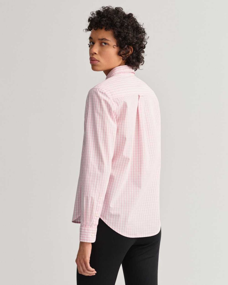 Gant Regular Fit Gingham Broadcloth Women's Shirts Preppy Pink | DKOQW-6790