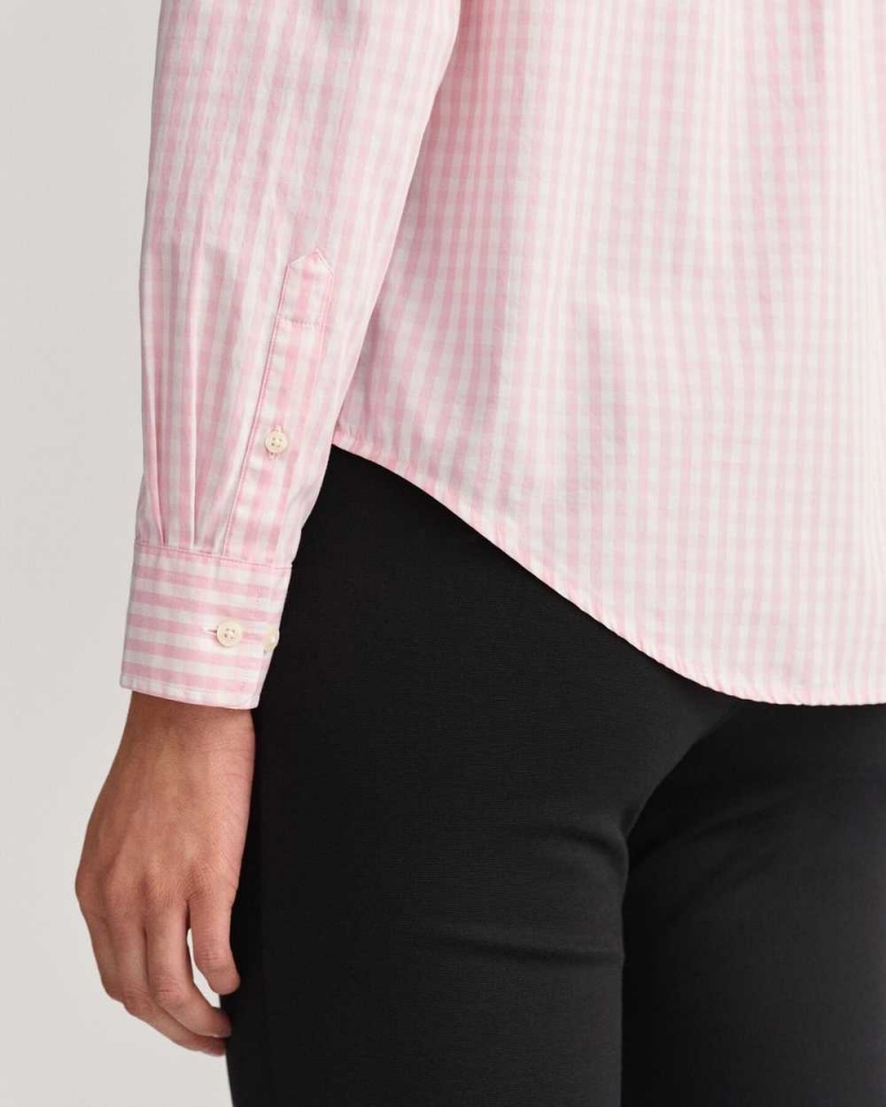 Gant Regular Fit Gingham Broadcloth Women's Shirts Preppy Pink | DKOQW-6790