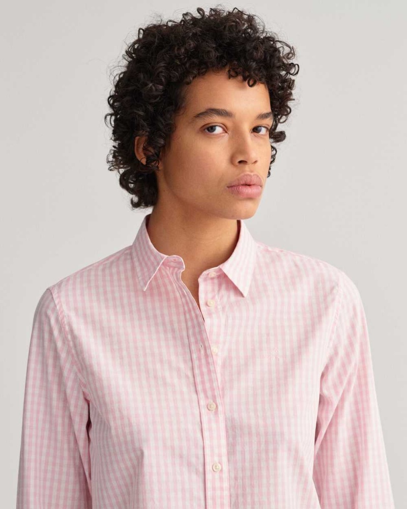 Gant Regular Fit Gingham Broadcloth Women's Shirts Preppy Pink | DKOQW-6790