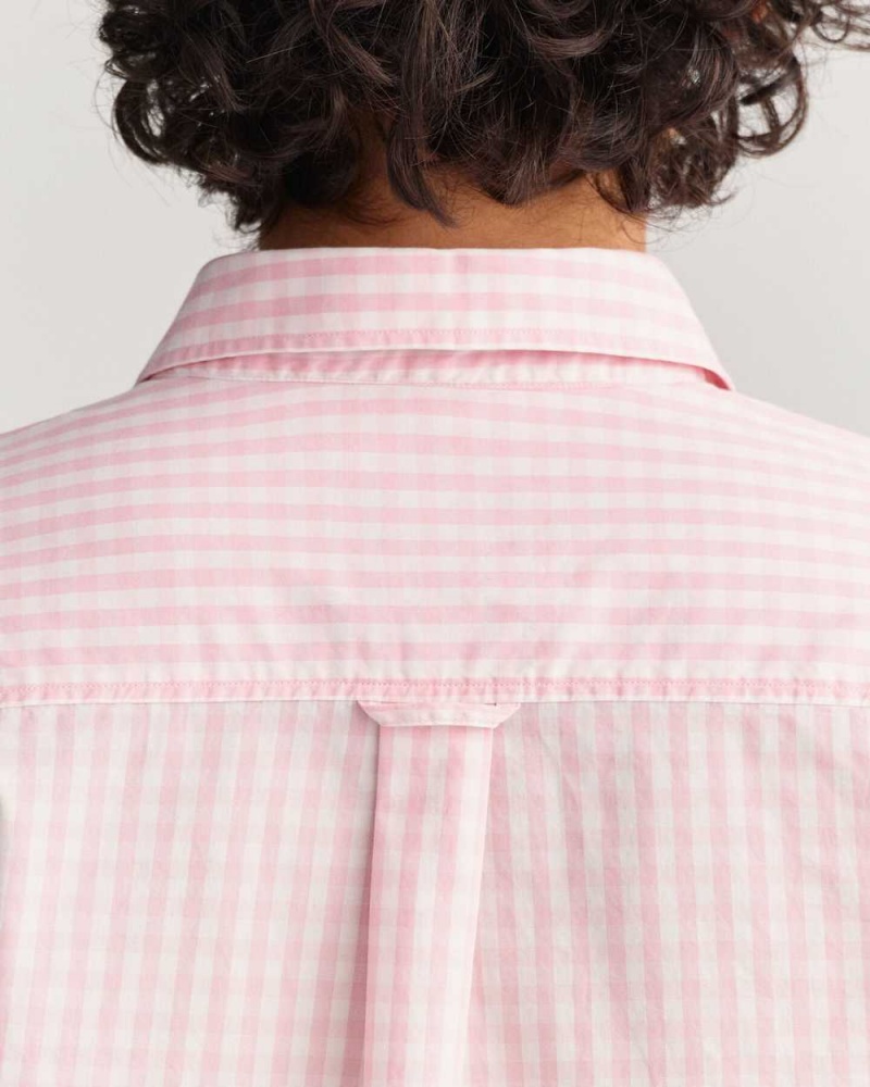 Gant Regular Fit Gingham Broadcloth Women's Shirts Preppy Pink | DKOQW-6790