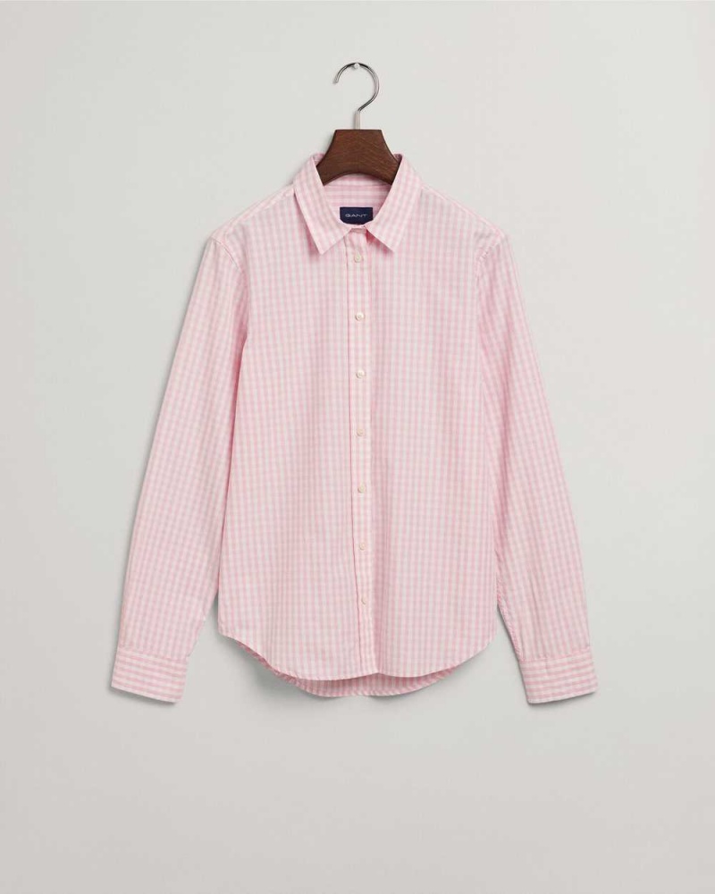 Gant Regular Fit Gingham Broadcloth Women's Shirts Preppy Pink | DKOQW-6790