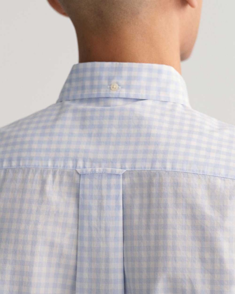 Gant Regular Fit Gingham Poplin Men's Shirts Light Blue | BMDYH-4165