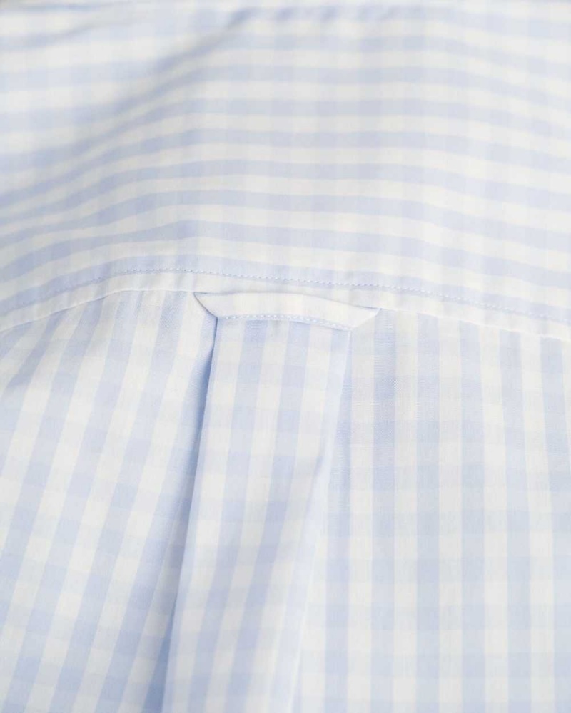 Gant Regular Fit Gingham Poplin Women's Shirts Light Blue | BCHKU-8493