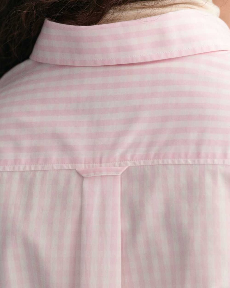 Gant Regular Fit Gingham Poplin Women's Shirts Light Pink | MFIZS-3148