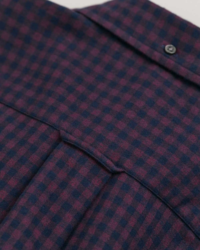 Gant Regular Fit Jaspé Yarn Gingham Men's Shirts Plumped Red | RHGPF-6045