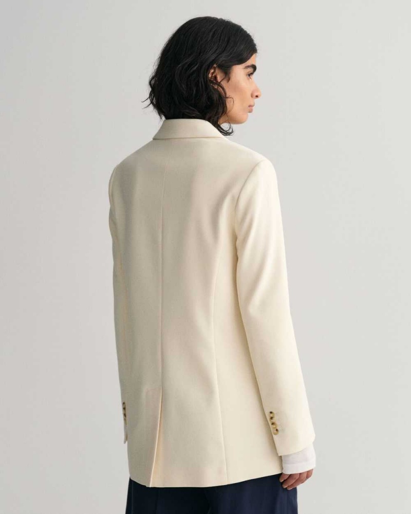 Gant Regular Fit Jersey Women's Blazer Cream | HFIAW-4371