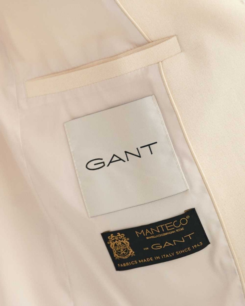 Gant Regular Fit Jersey Women's Blazer Cream | HFIAW-4371