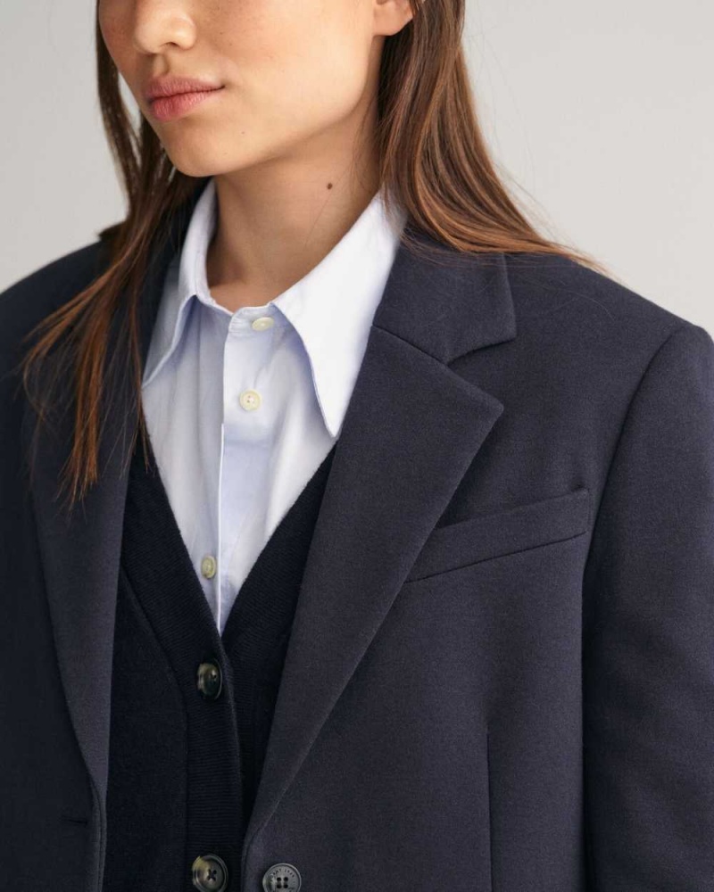 Gant Regular Fit Jersey Women's Blazer Evening Blue | CHJZD-2501