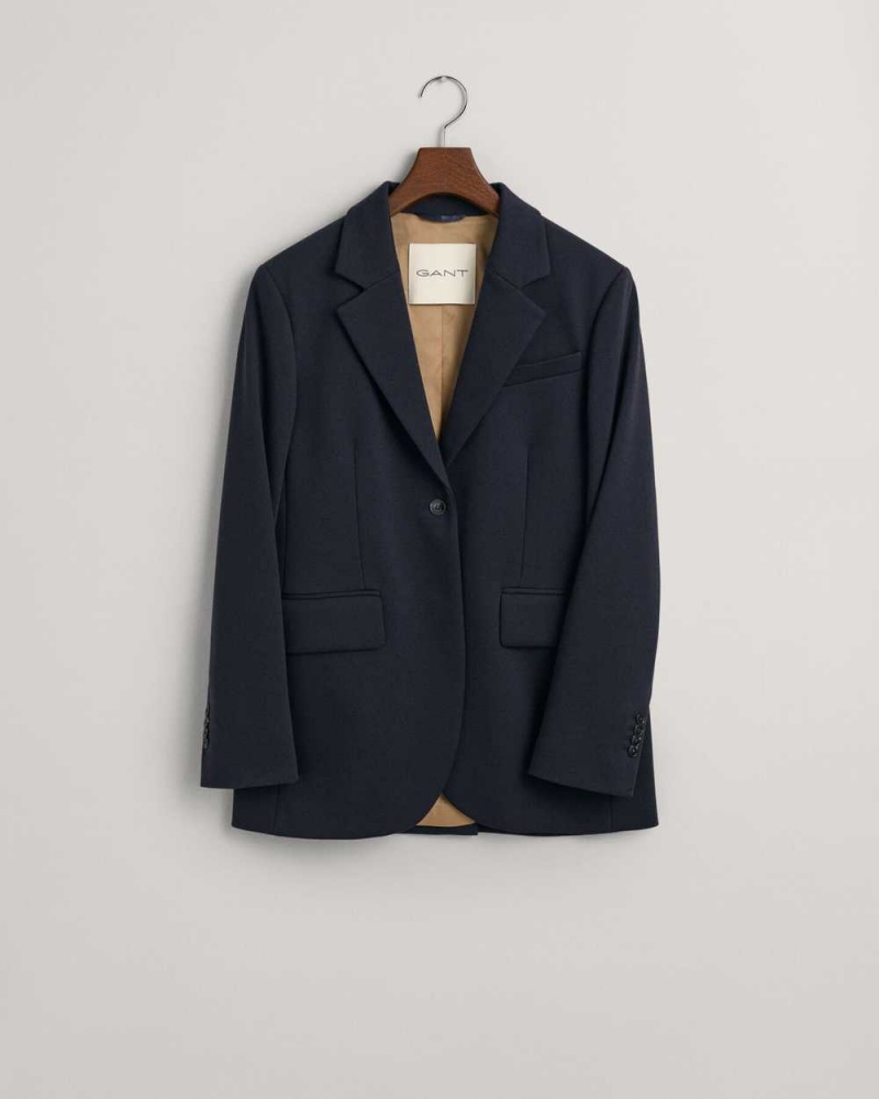 Gant Regular Fit Jersey Women's Blazer Evening Blue | CHJZD-2501