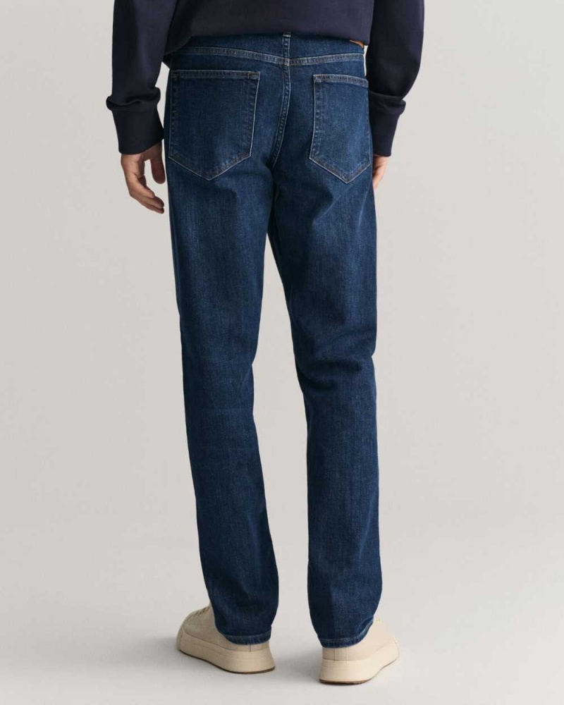 Gant Regular Fit Men's Jeans Dark Blue Worn In | PQING-8356