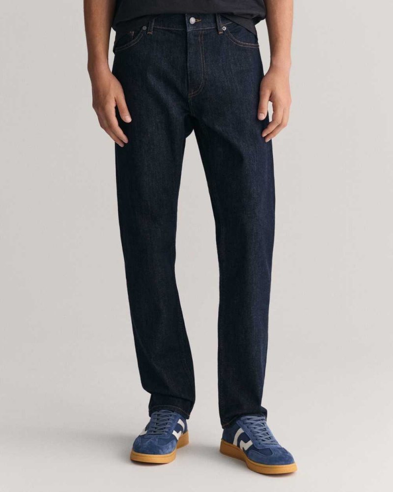 Gant Regular Fit Men's Jeans Dark Blue | RJABQ-9345