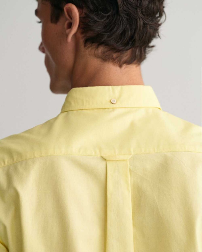 Gant Regular Fit Oxford Men's Shirts Clear Yellow | HGFSK-3095