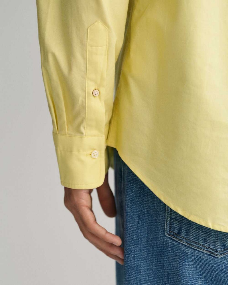 Gant Regular Fit Oxford Men's Shirts Clear Yellow | HGFSK-3095