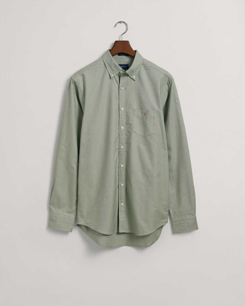 Gant Regular Fit Oxford Men's Shirts Kalamata Green | JXTKA-2095