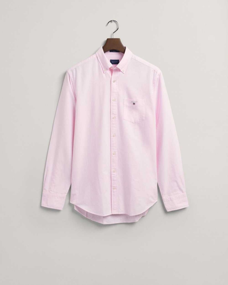 Gant Regular Fit Oxford Men\'s Shirts Light Pink | WMBNL-9783