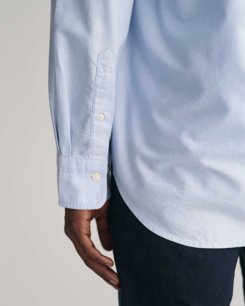 Gant Regular Fit Oxford Men's Shirts Light Blue | NHUTQ-2540