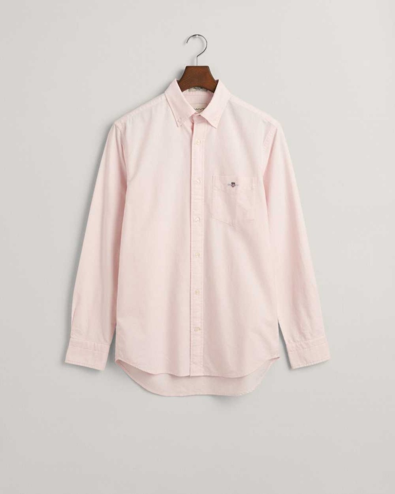 Gant Regular Fit Oxford Men's Shirts Light Pink | QBRWM-9634