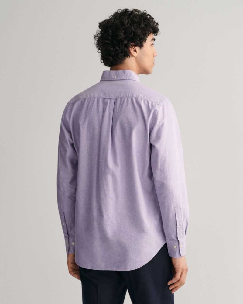 Gant Regular Fit Oxford Men's Shirts Lilac | SFRHN-2470