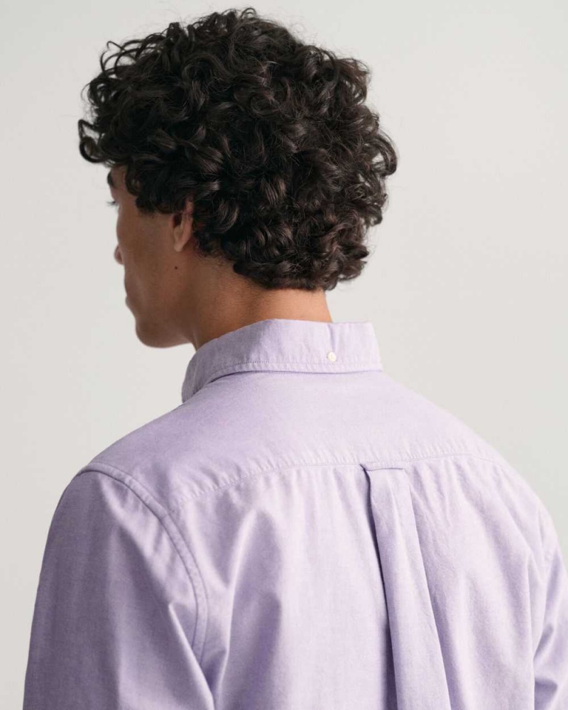 Gant Regular Fit Oxford Men's Shirts Lilac | SFRHN-2470