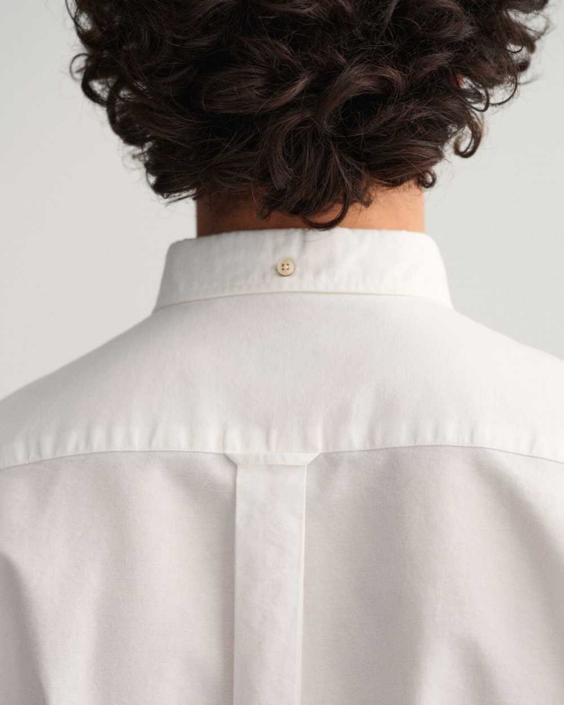 Gant Regular Fit Oxford Men's Shirts White | TWHCD-3426