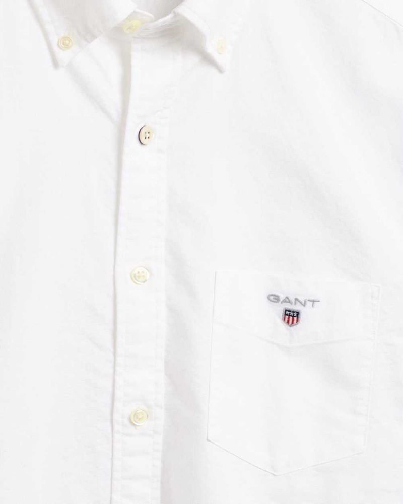 Gant Regular Fit Oxford Men's Shirts White | TWHCD-3426