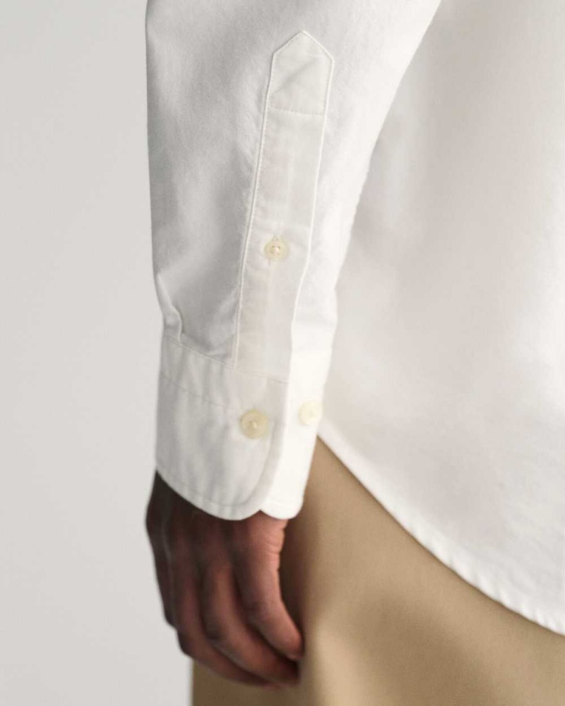 Gant Regular Fit Oxford Men's Shirts White | FSUKI-6572