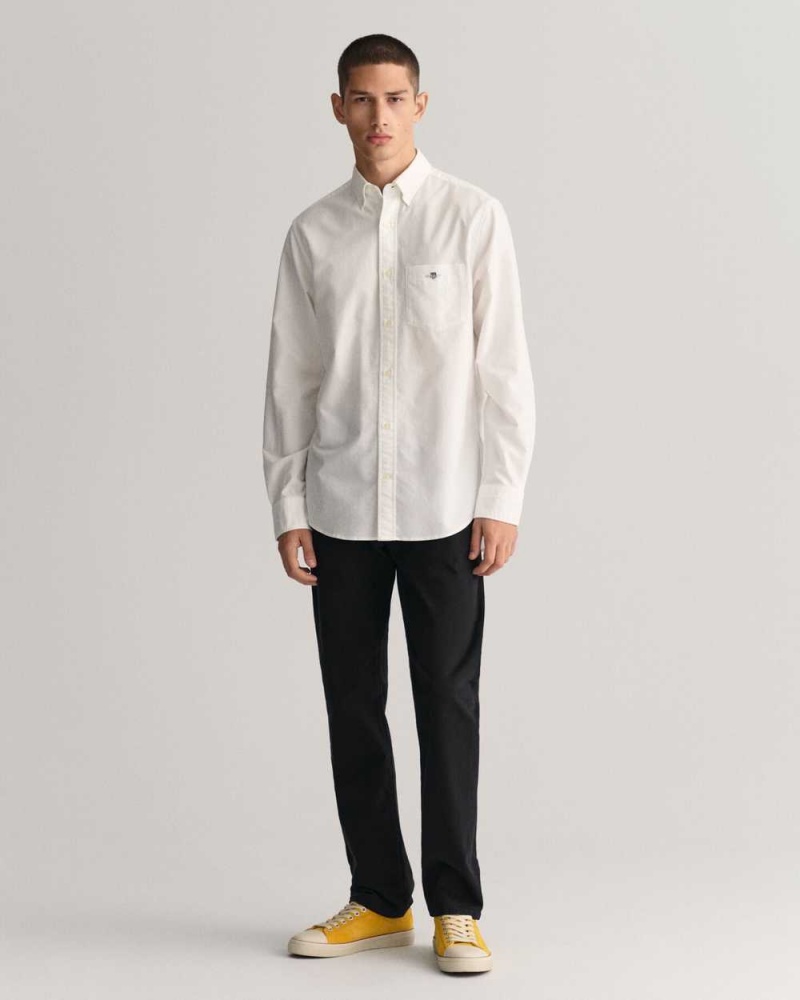 Gant Regular Fit Oxford Men's Shirts White | FSUKI-6572