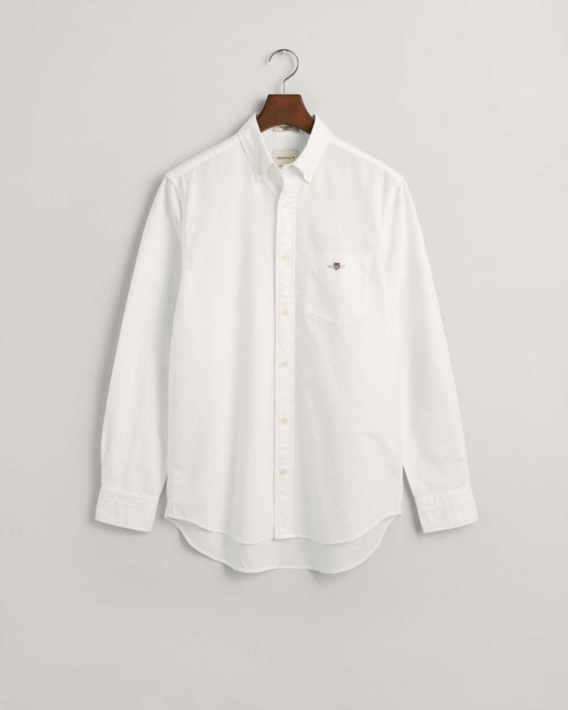 Gant Regular Fit Oxford Men's Shirts White | FSUKI-6572