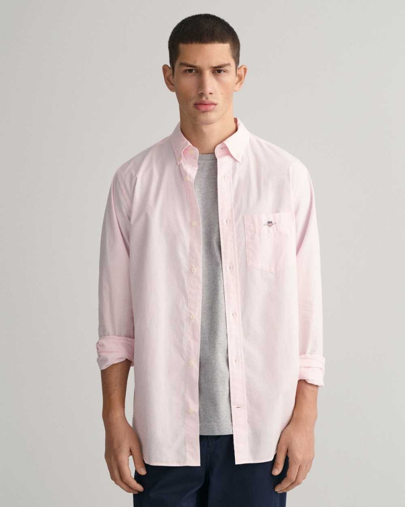 Gant Regular Fit Poplin Men\'s Shirts Light Pink | PODLK-8467