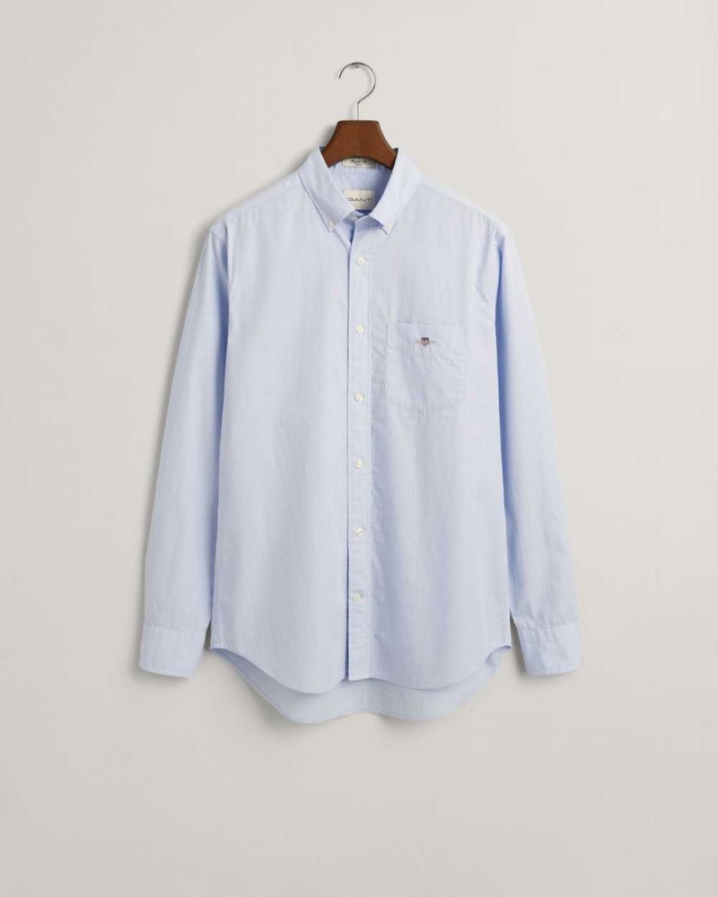 Gant Regular Fit Poplin Men's Shirts Light Blue | ENPBM-9640